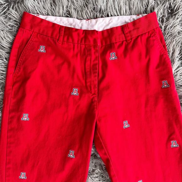 Logo HIgh Waist Capris Embroidered Twill Pants Arizona University Womens 12 Red - Picture 2 of 11